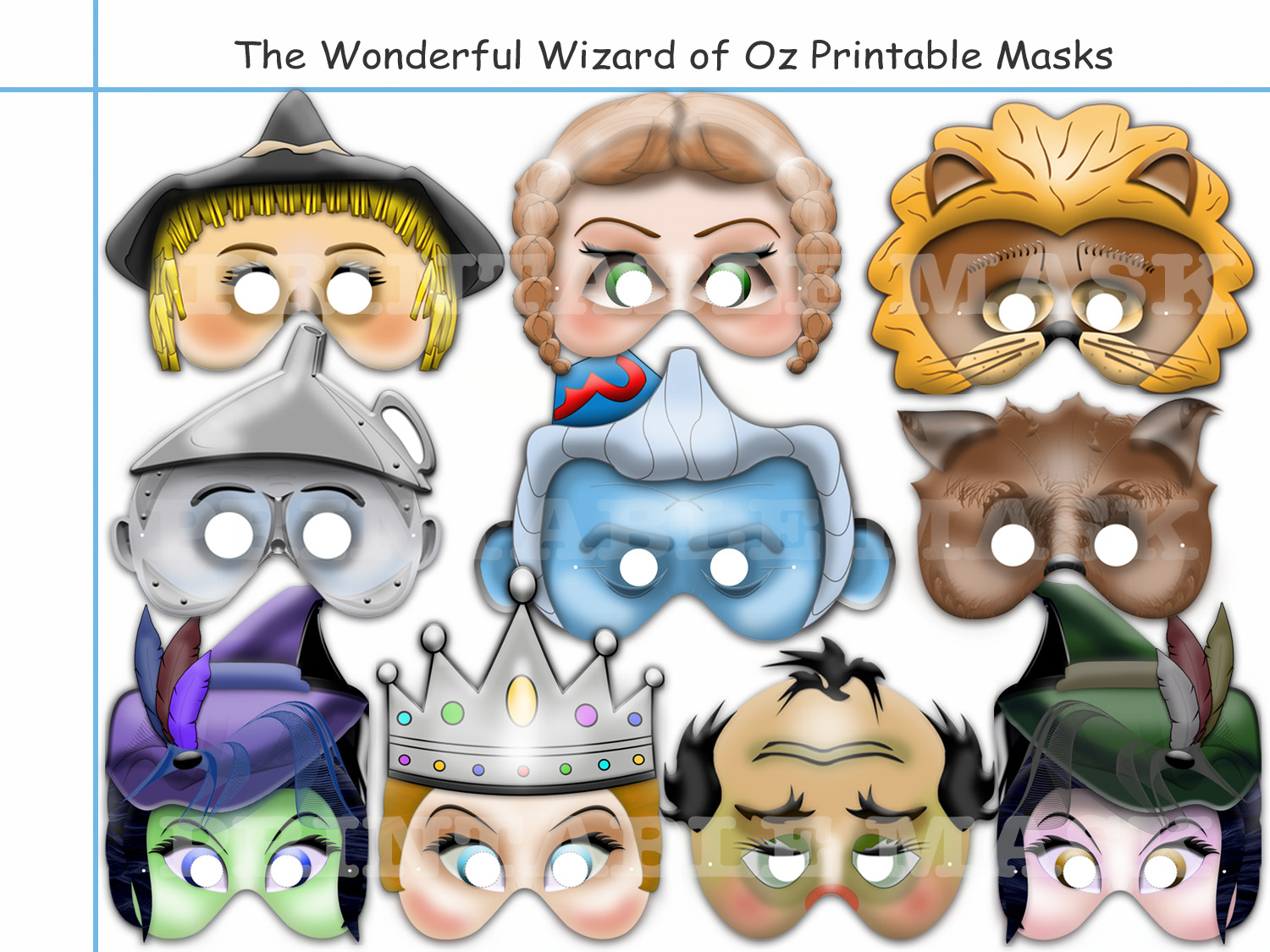 Unique The Wonderful Wizard Of Ozholidaypartystar On Zibbet - Free Printable Wizard Of Oz Masks