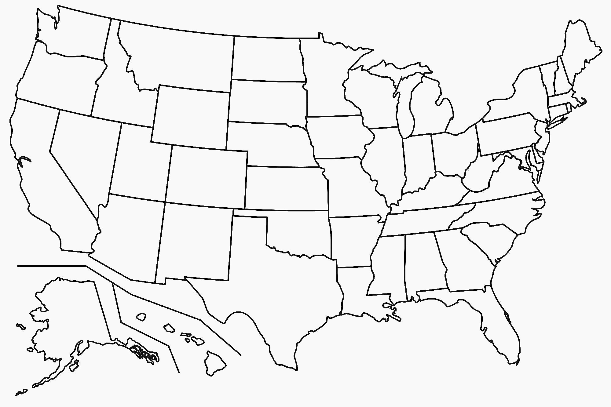 United States Map Blank Template Fresh Map Usa States Free Printable - Free Printable State Maps