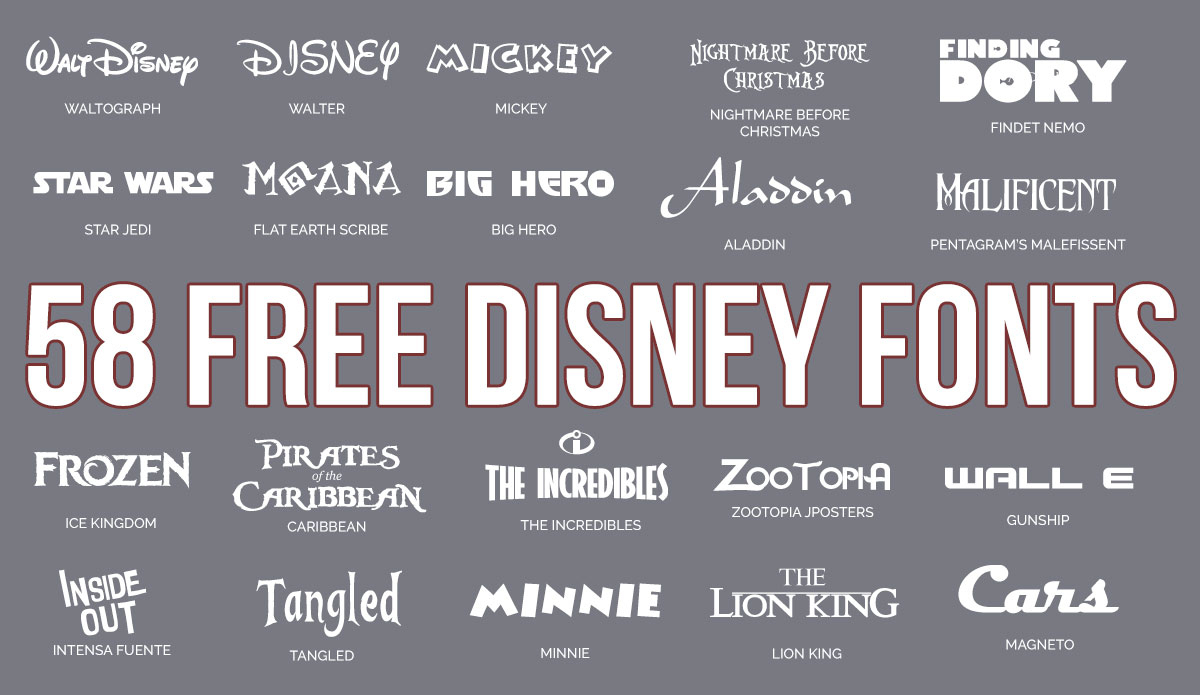 Updated: 59 Free Disney Fonts (March 2019 Edition) - Free Printable Disney Font Stencils