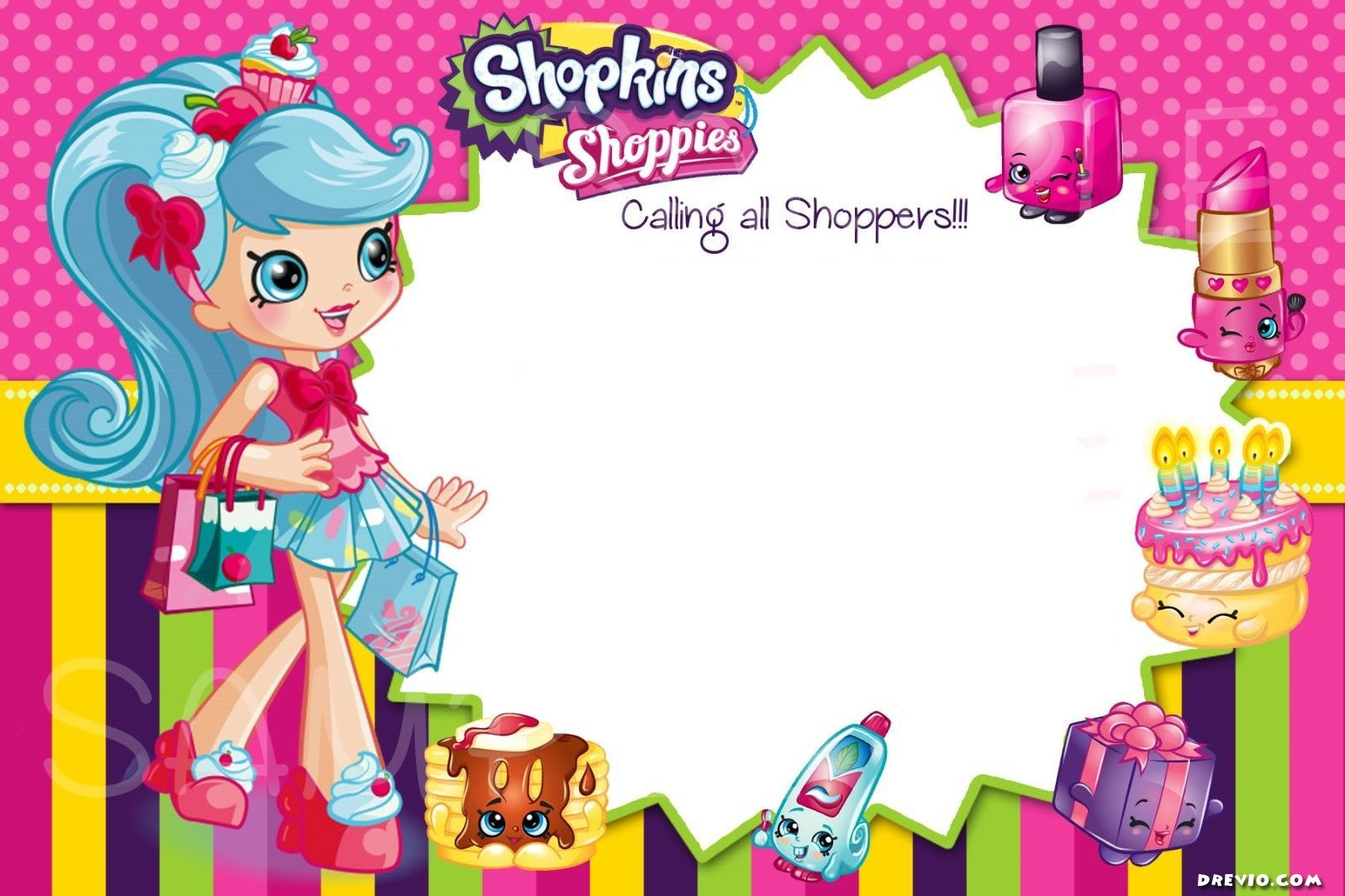 Updated - Free Printable Shopkins Birthday Invitation | Free - Free Printable Shopkins Birthday Invitations