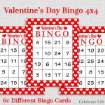 Valentine Bingo Game 60 Printable Valentine's Bingo Cards | Etsy   Free Printable Valentines Bingo