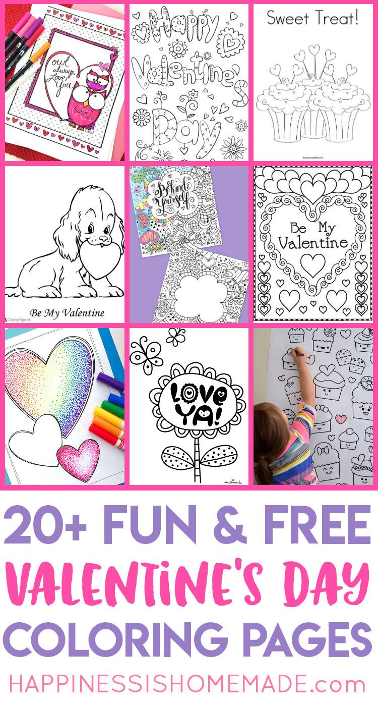 Valentines Coloring Pages - Happiness Is Homemade - Free Printable Valentines For Kids