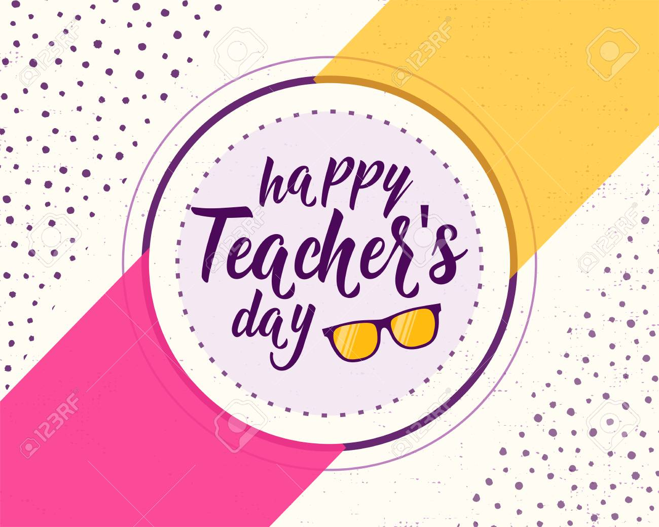 Vector Illustration Of Happy Teachers Day. Greeting Design For - Free Printable Teacher&amp;amp;#039;s Day Greeting Cards