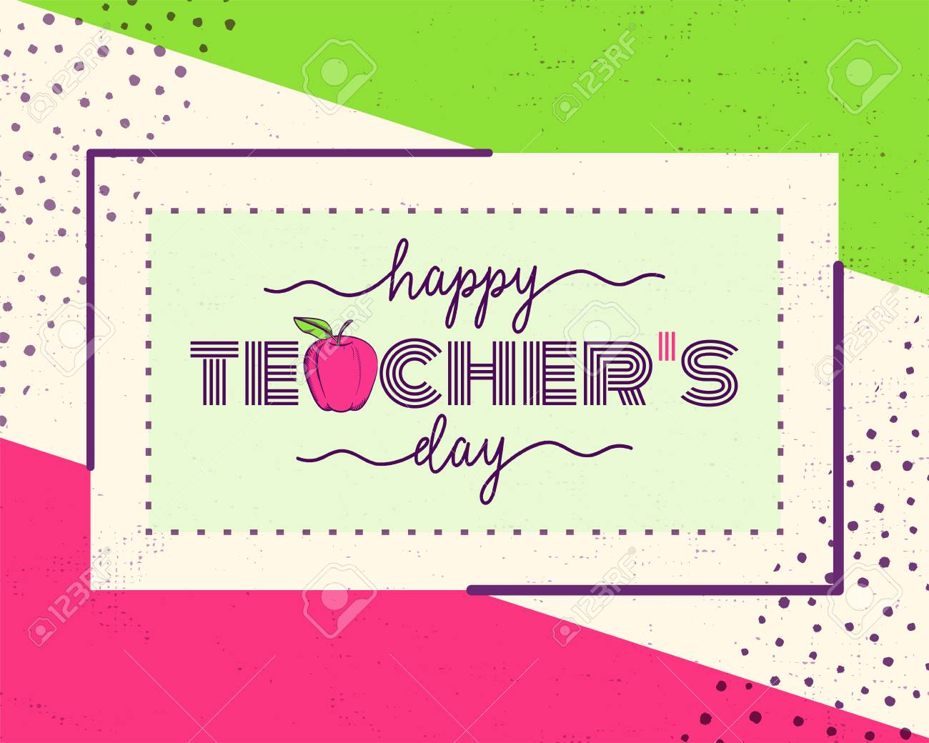 Vector Illustration Of Happy Teachers Day. Greeting Design For - Free Printable Teacher&amp;#039;s Day Greeting Cards