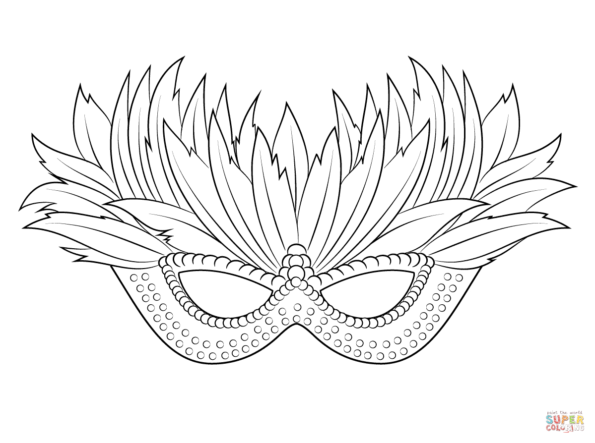 Venetian Mardi Gras Mask Coloring Page | Free Printable Coloring - Free Printable Mardi Gras Masks