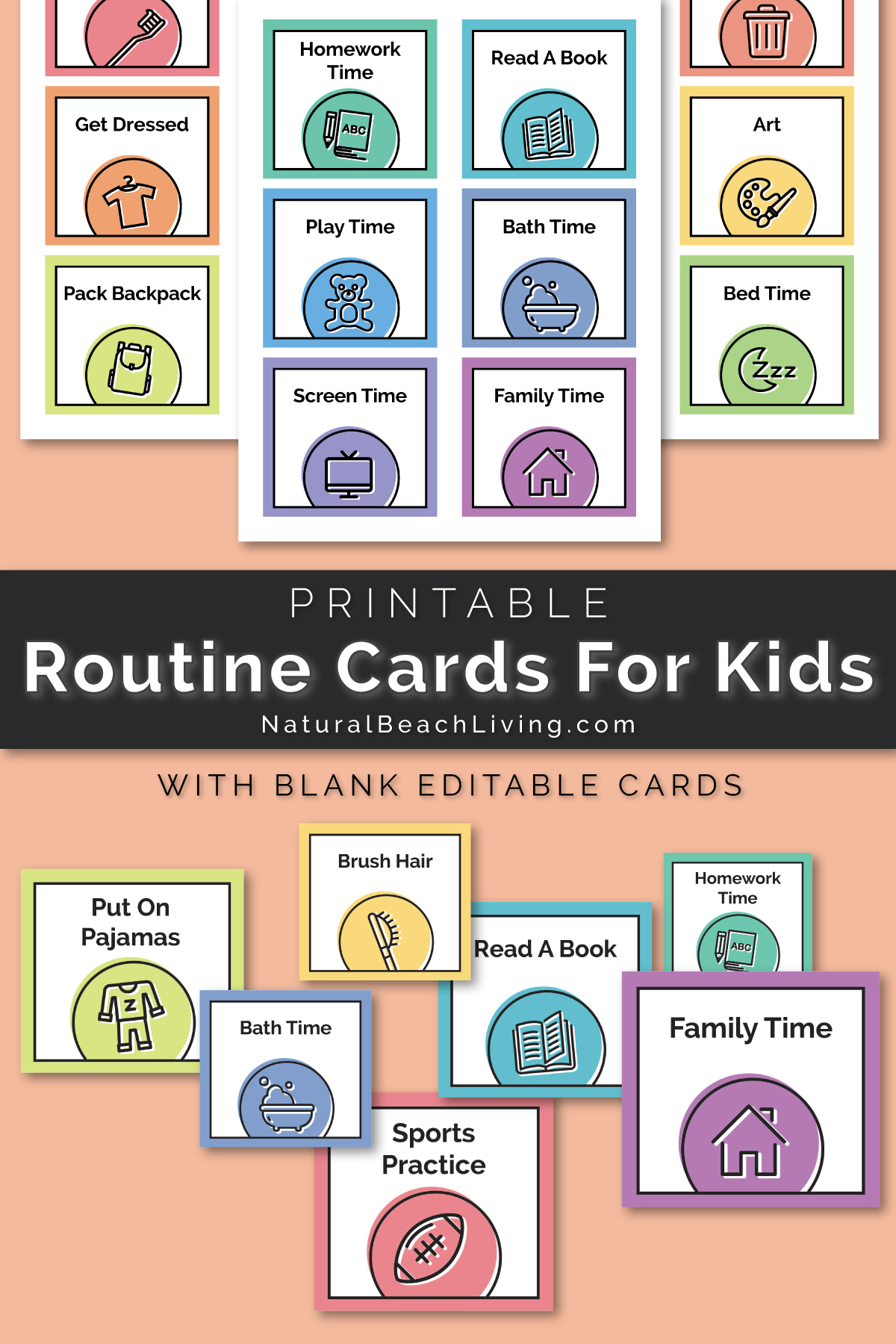 Visual Schedule - Free Printable Routine Cards - Natural Beach Living - Free Printable Schedule Cards