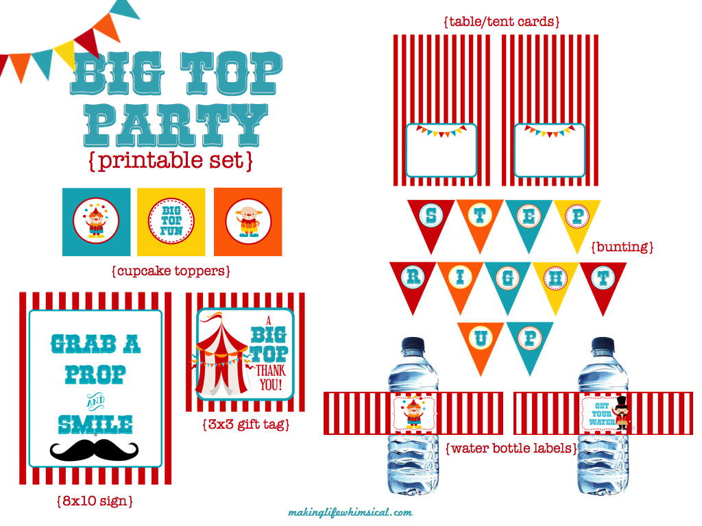 We Heart Parties: Free Printables Big Top Circus Party Free Printables - Free Printable Carnival Decorations