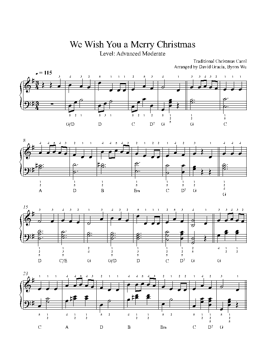We Wish You A Merry Christmastraditional Piano Sheet Music - Free Christmas Sheet Music For Keyboard Printable