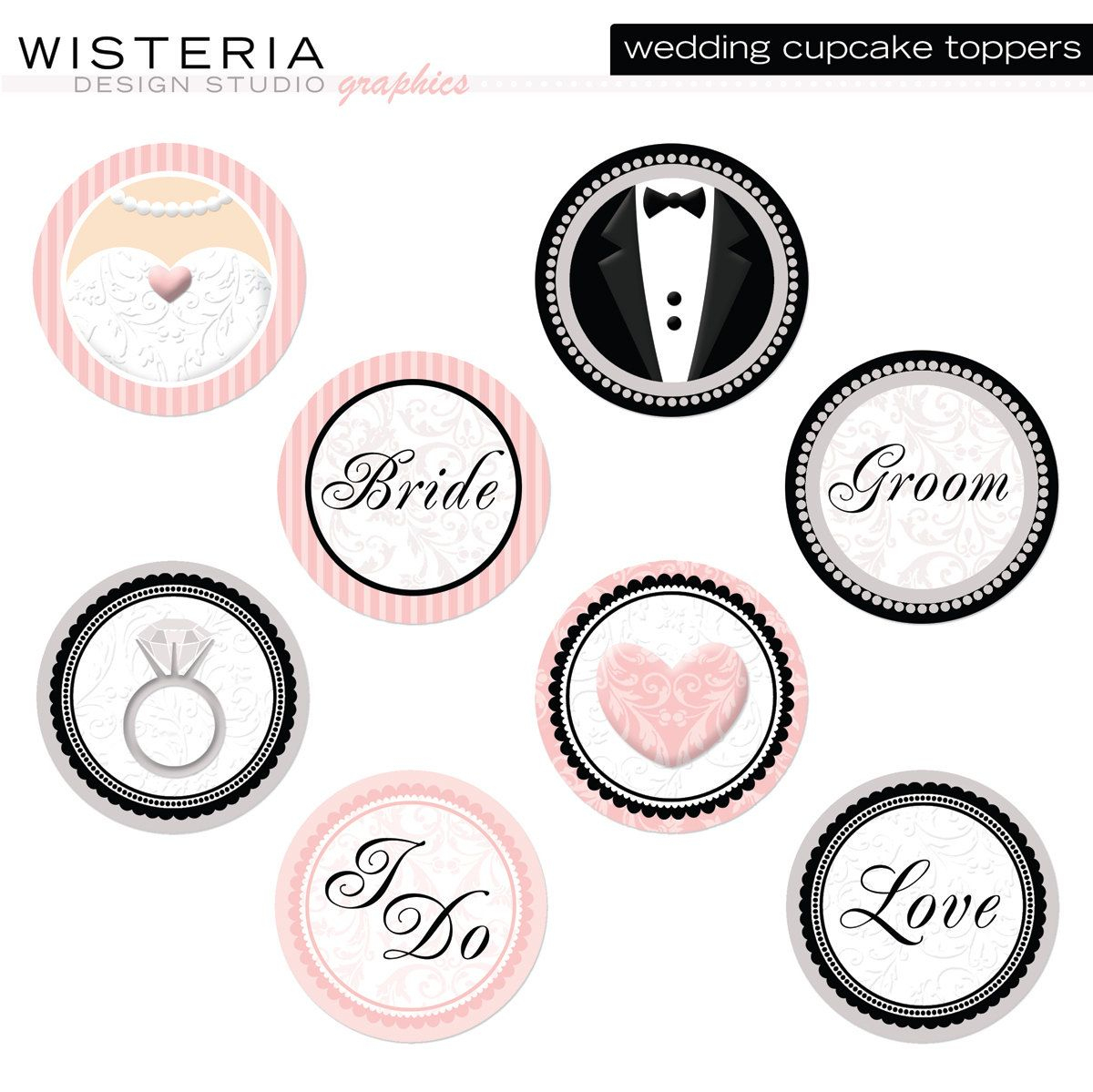 Wedding Cupcake Toppers - Diy Printables - Instant Download - Free Printable Whale Cupcake Toppers