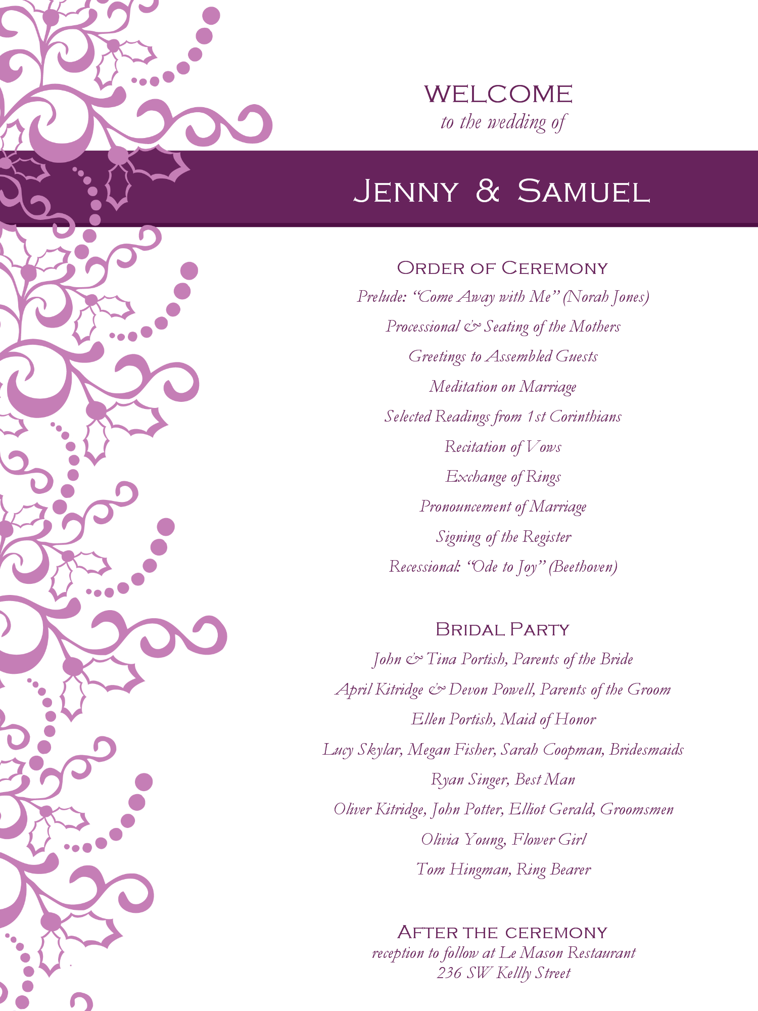 Wedding Program Templates Free | Weddingclipart | Wedding - Free Printable Wedding Program Templates