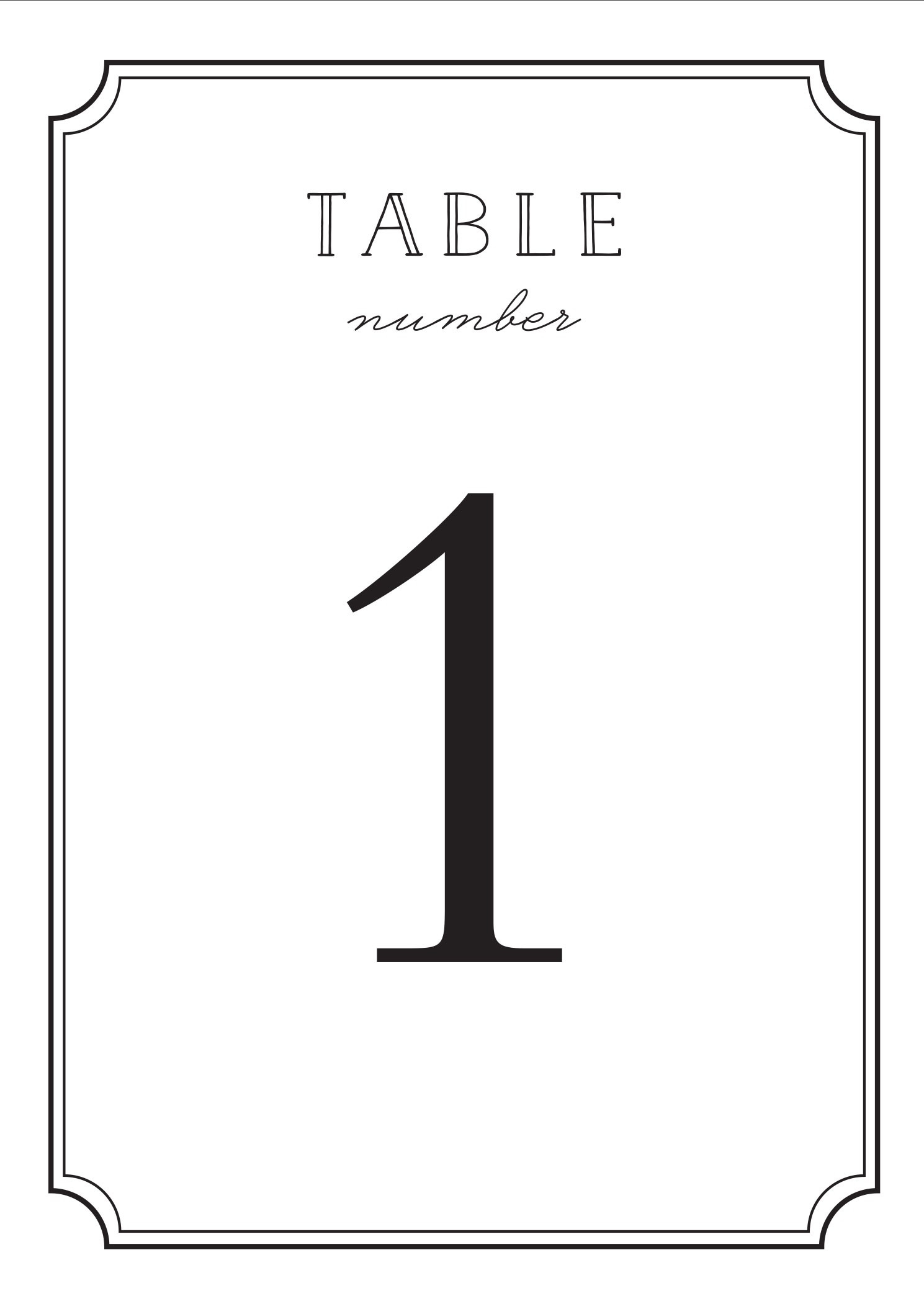 Wedding Table Numbers | Printable Pdfbasic Invite - Free Printable Table Numbers 1 20