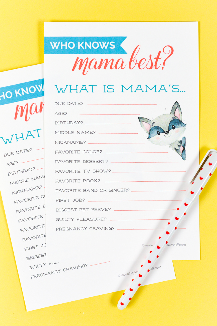 Who Knows Mama Best? A Free Printable Baby Shower Game! - Free Printable Baby Shower Games Who Knows Mommy The Best