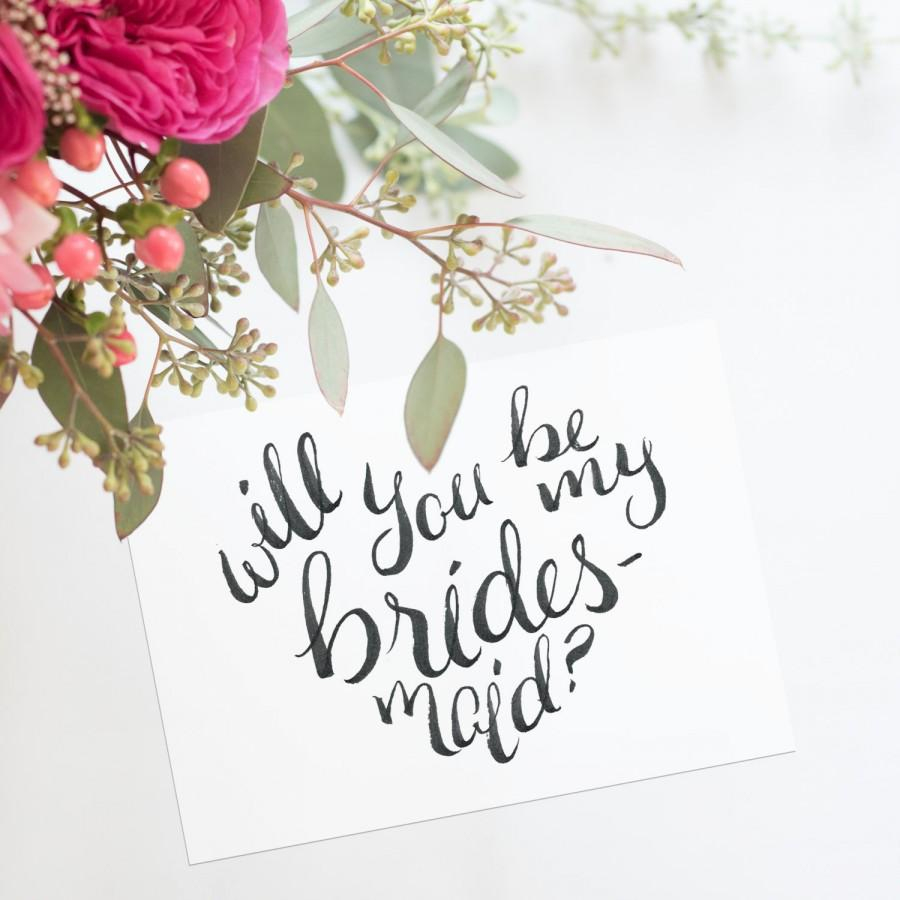 Will You Be My Bridesmaid? Will You Be My Maid Of Honor? Calligraphy - Free Printable Will You Be My Maid Of Honor Card
