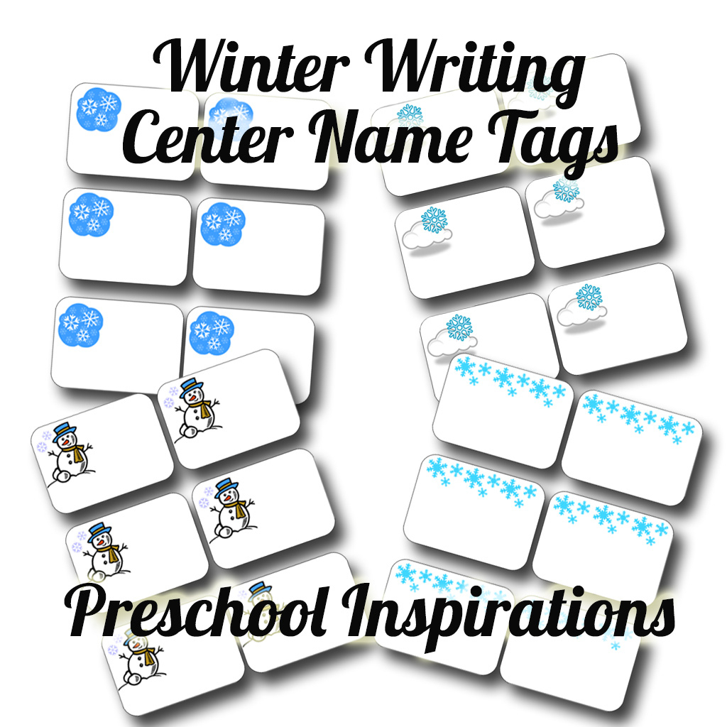 Winter Writing Center Name Tags - Preschool Inspirations - Free Printable Name Tags For Preschoolers