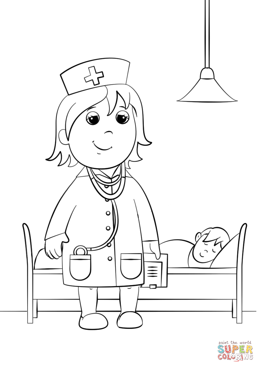 Woman Doctor Coloring Page | Free Printable Coloring Pages - Doctor Coloring Pages Free Printable