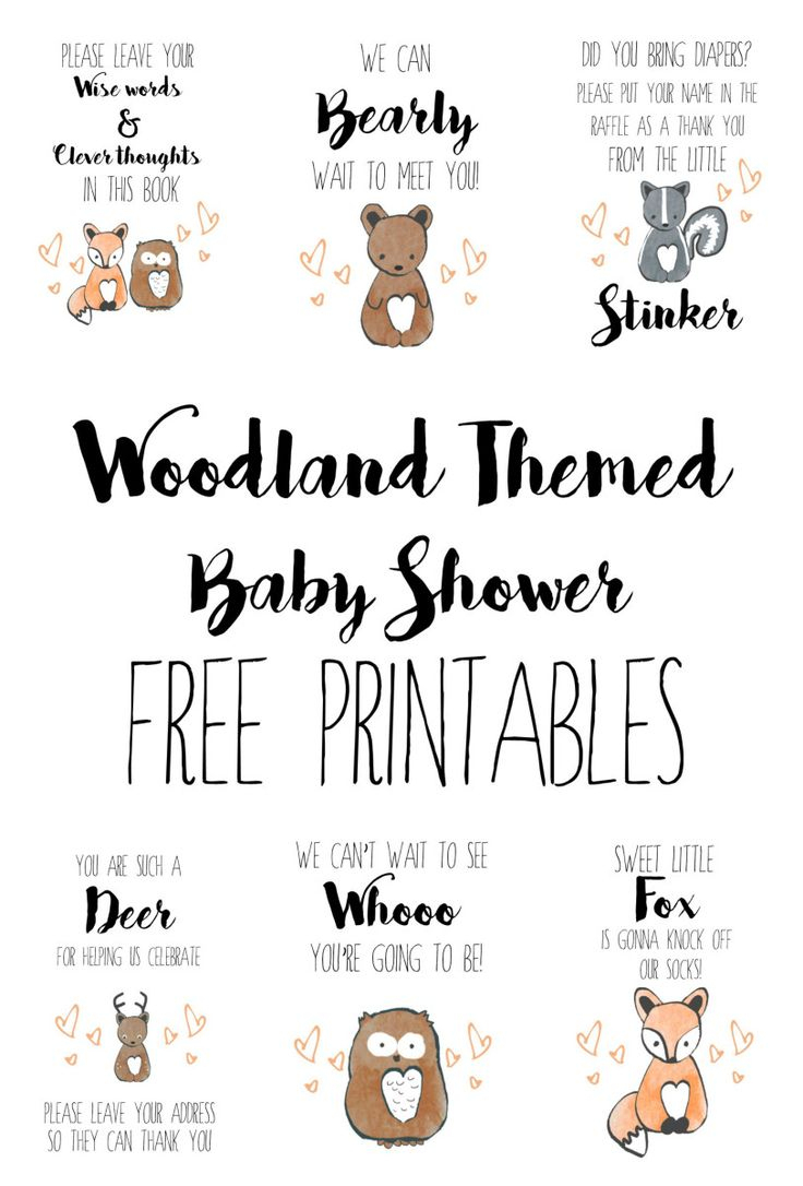 Woodland Baby Shower Free Printables | Party | Free Baby Shower - Free Printable Pictures Of Baby Animals