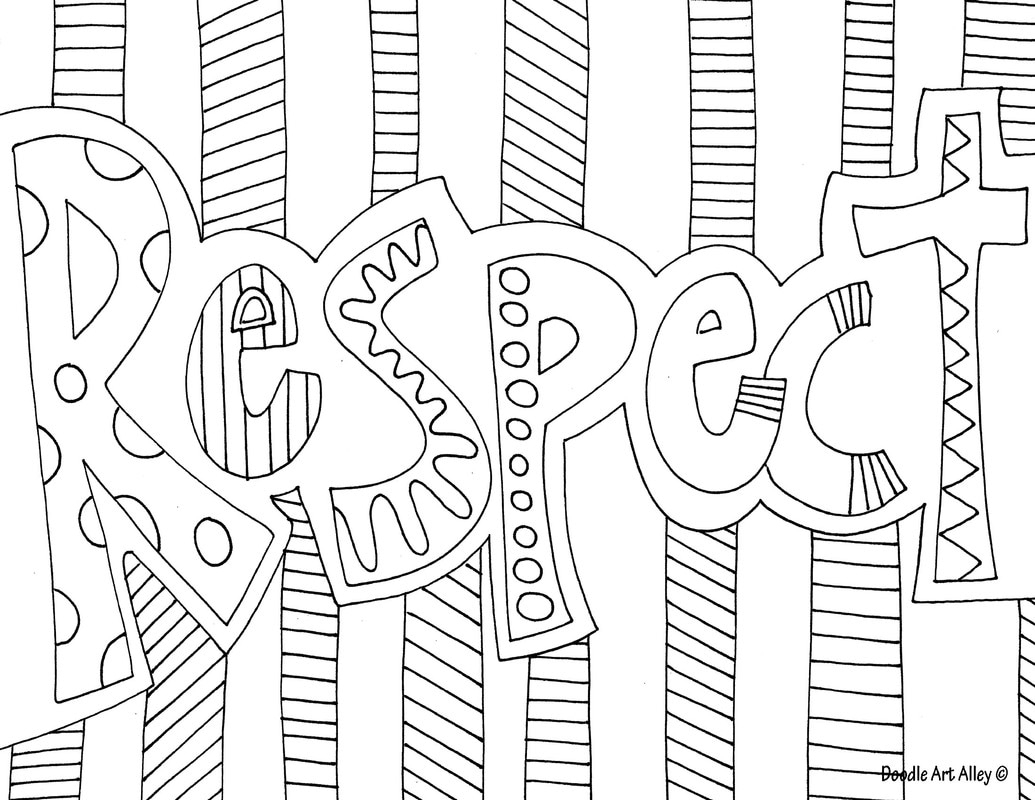 Word Coloring Pages - Doodle Art Alley - Free Printable Coloring Pages On Respect