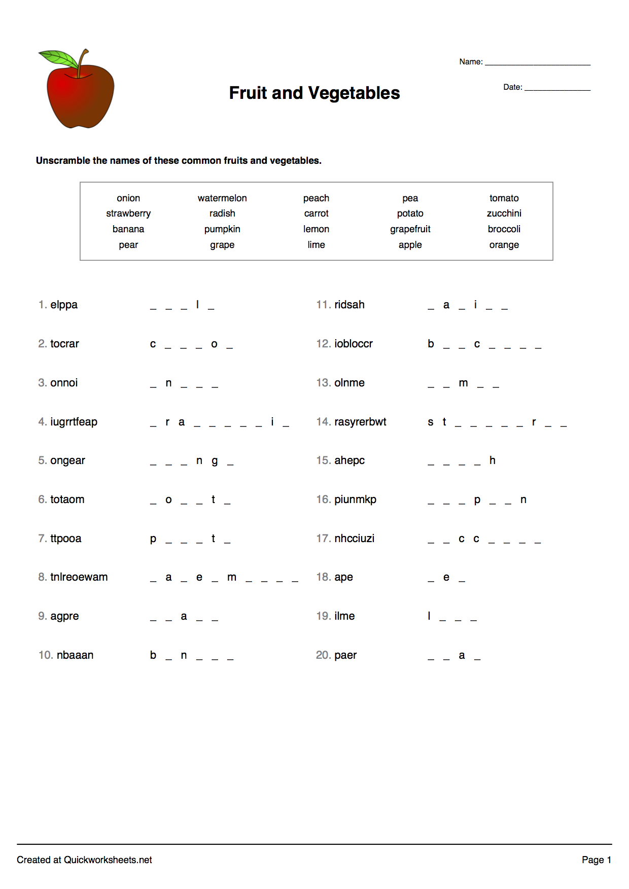 Word Scramble, Wordsearch, Crossword, Matching Pairs And Other - Free Printable Spelling Worksheet Generator