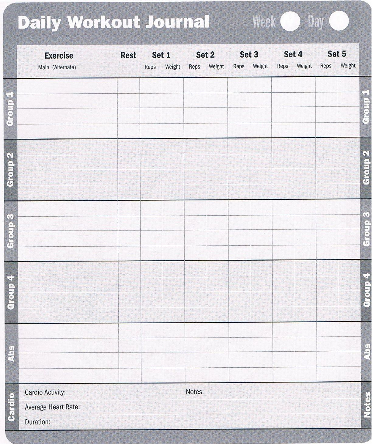 Workout Log: Download These Free Printable Workout Logs To Help You - Free Printable Workout Log Sheets