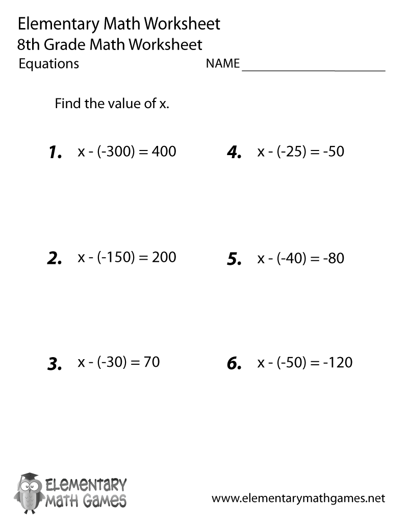 Worksheet. Math Worksheets 8Th Grade. Worksheet Fun Worksheet Study Site - Free Printable 8Th Grade Algebra Worksheets