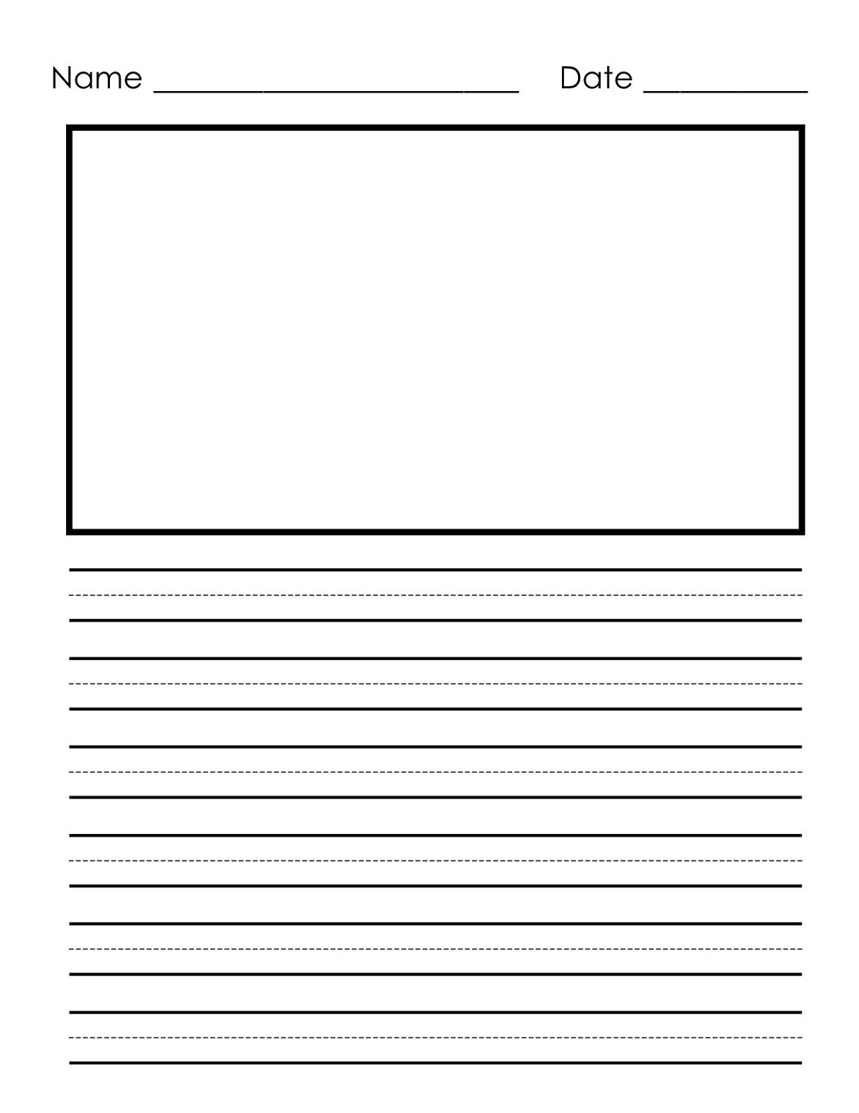 Writing Paper Printable For Children | Notebook Paper Templates - Free Printable Kindergarten Lined Paper Template