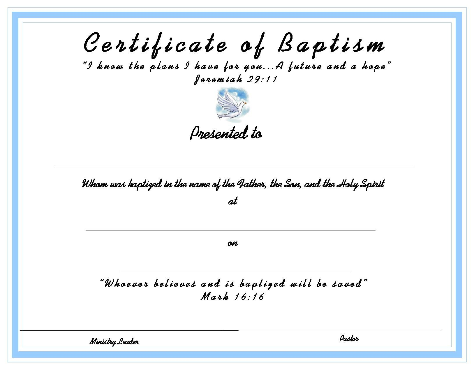 Www.certificatetemplate-Baptism Certificate For Your Kids - Free Online Printable Baptism Certificates