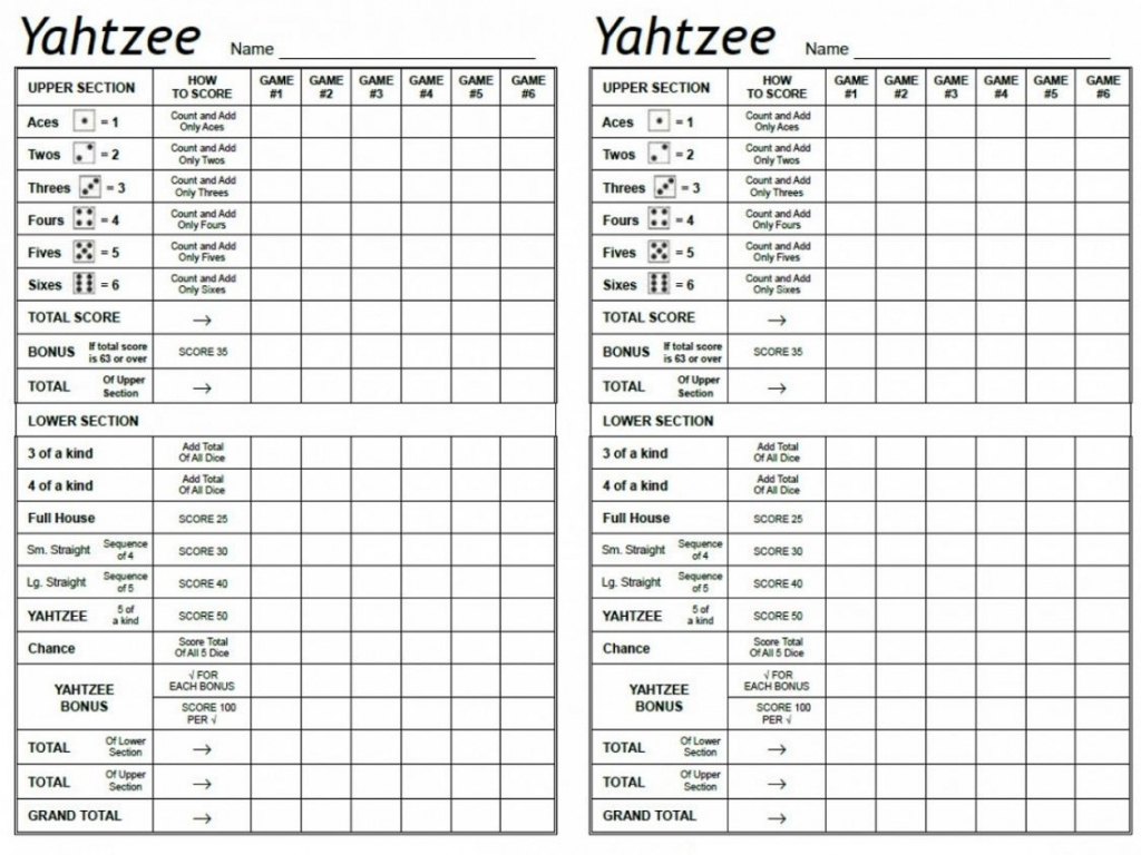 Yahtzee Score Sheets | Business Mentor | Free Printable Yahtzee - Free Printable Yahtzee Score Sheets