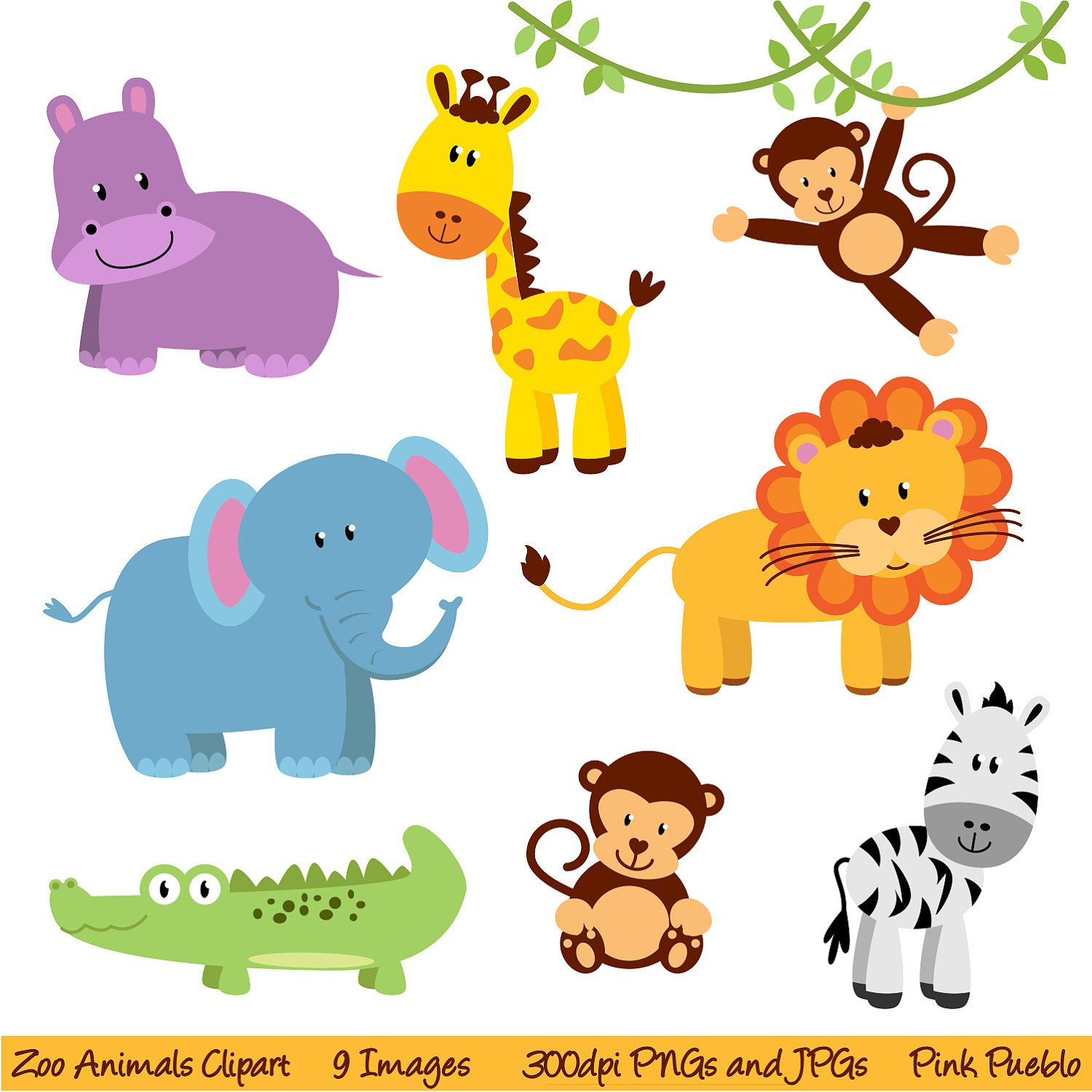 Zoo Animals Clipart Clip Art, New Jungle Animals Clipart Clip Art - Free Printable Baby Jungle Animal Clipart